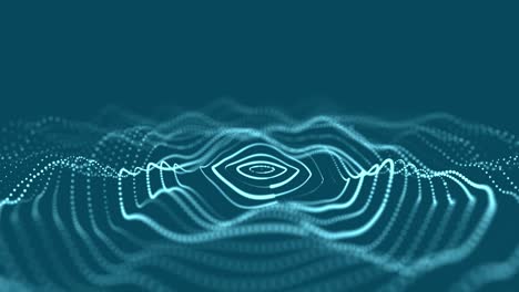 abstract wave with moving dots. flow of particles. technology illustration. 3d rendering