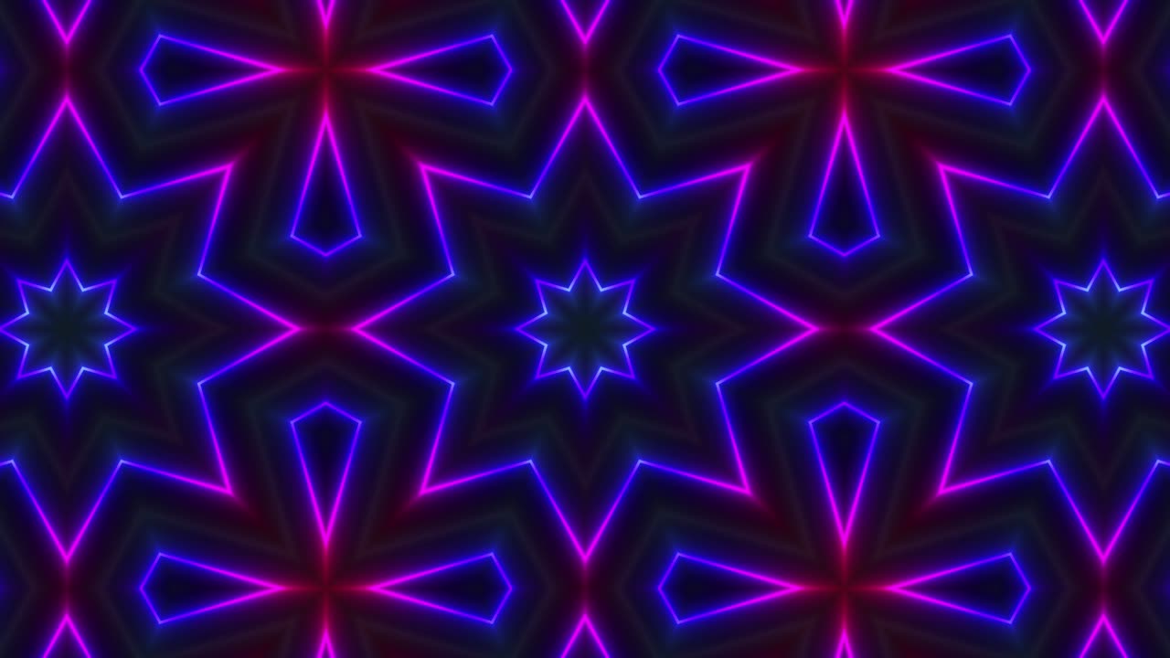Abstract Neon Kaleidoscope Patterns