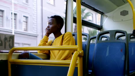 woman travelling in bus 4k