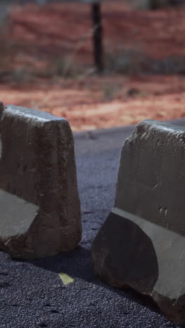 concrete barriers on a road