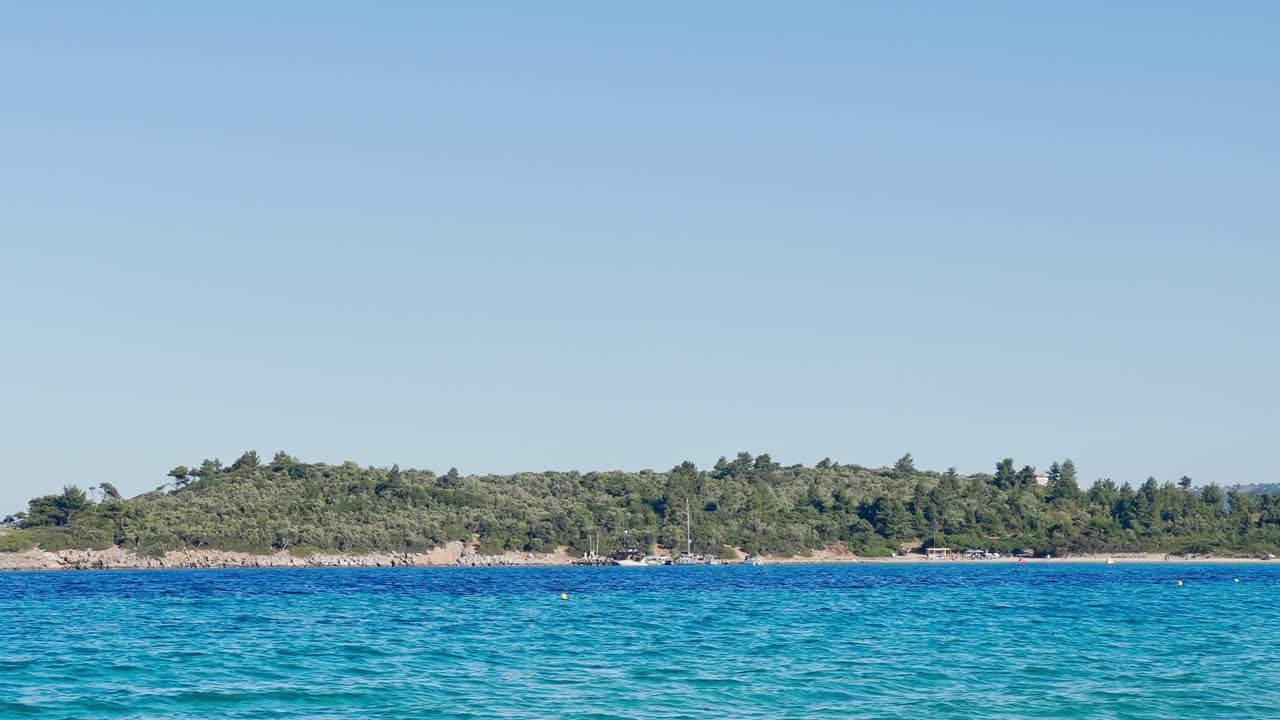 Clean blue flag beaches of Halkidiki Peninsula, Greece