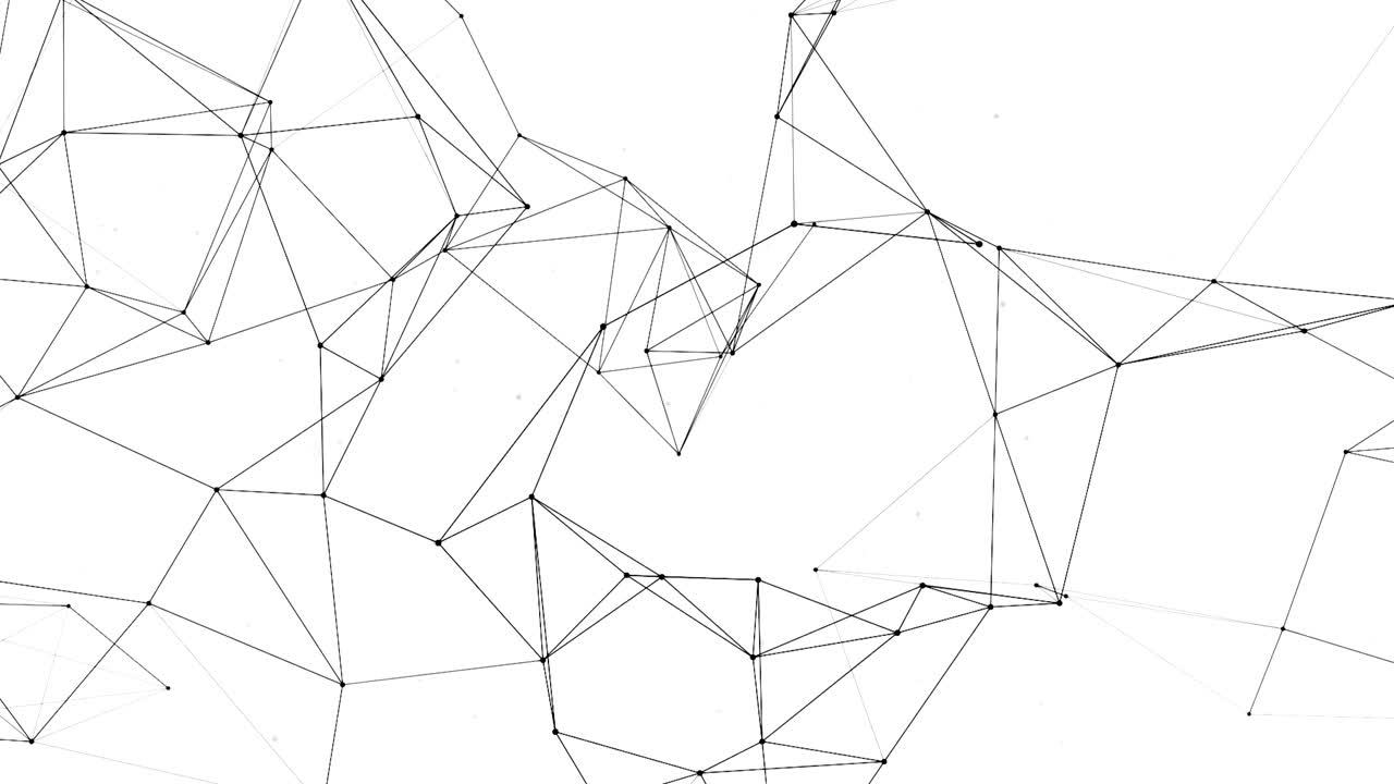 concepto digital abstracto de figuras geométricas polígono plexo fractales moviéndose, conectándose a sí mismos y con partículas. triangular tecnológico. fondo de animación de red abstracta de bucle