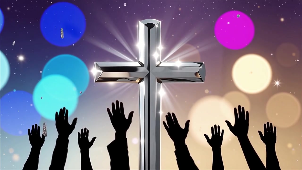 Christian Cross Heavenly Light Worship Background