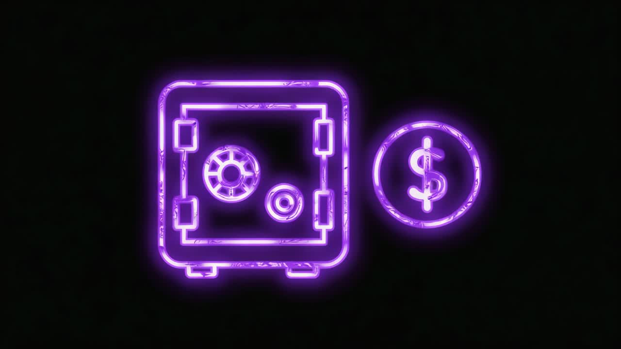 Neon safe and dollar sign