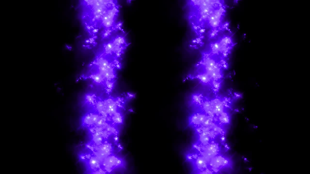 Animazione grafica in movimento di scintille e particelle colorate.