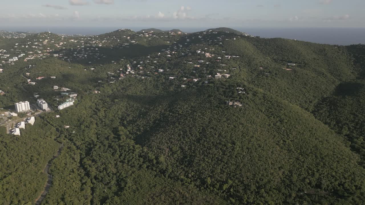 casas punto selva colinas de la isla de st thomas en el mar caribeño