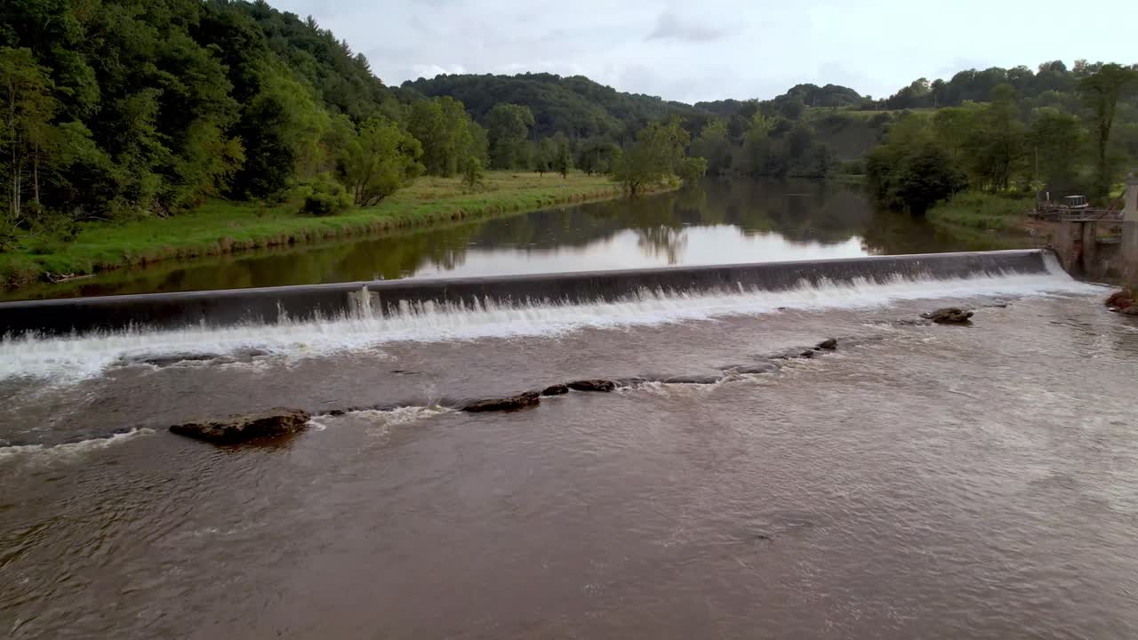 Fast push over old dam near galax virginia along the new river