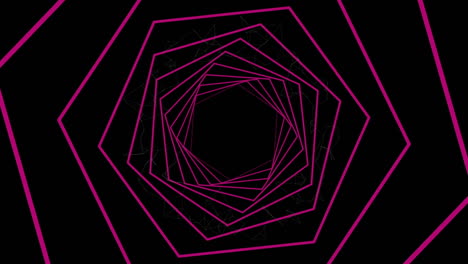 animación de hexágonos de neón sobre un fondo negro