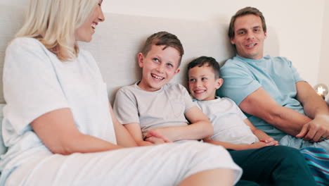 happy, laughing and parents with children