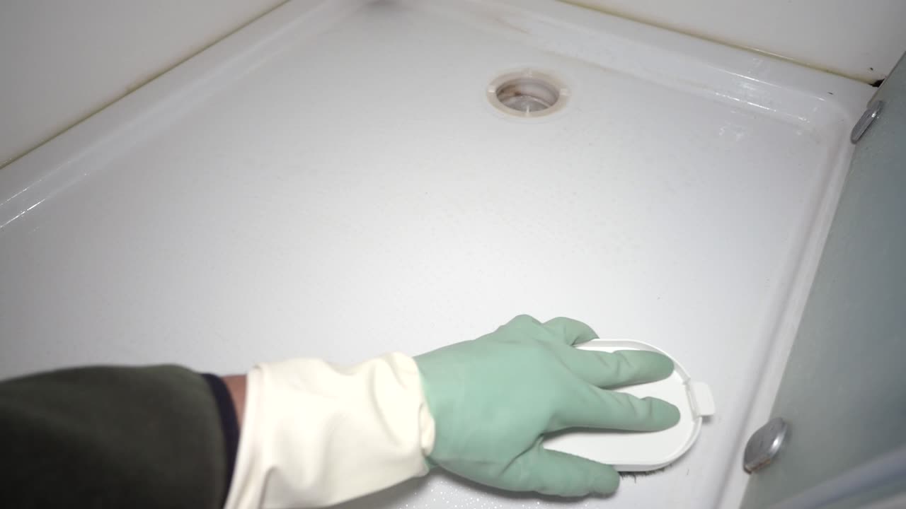 Cleaning a Shower Floor