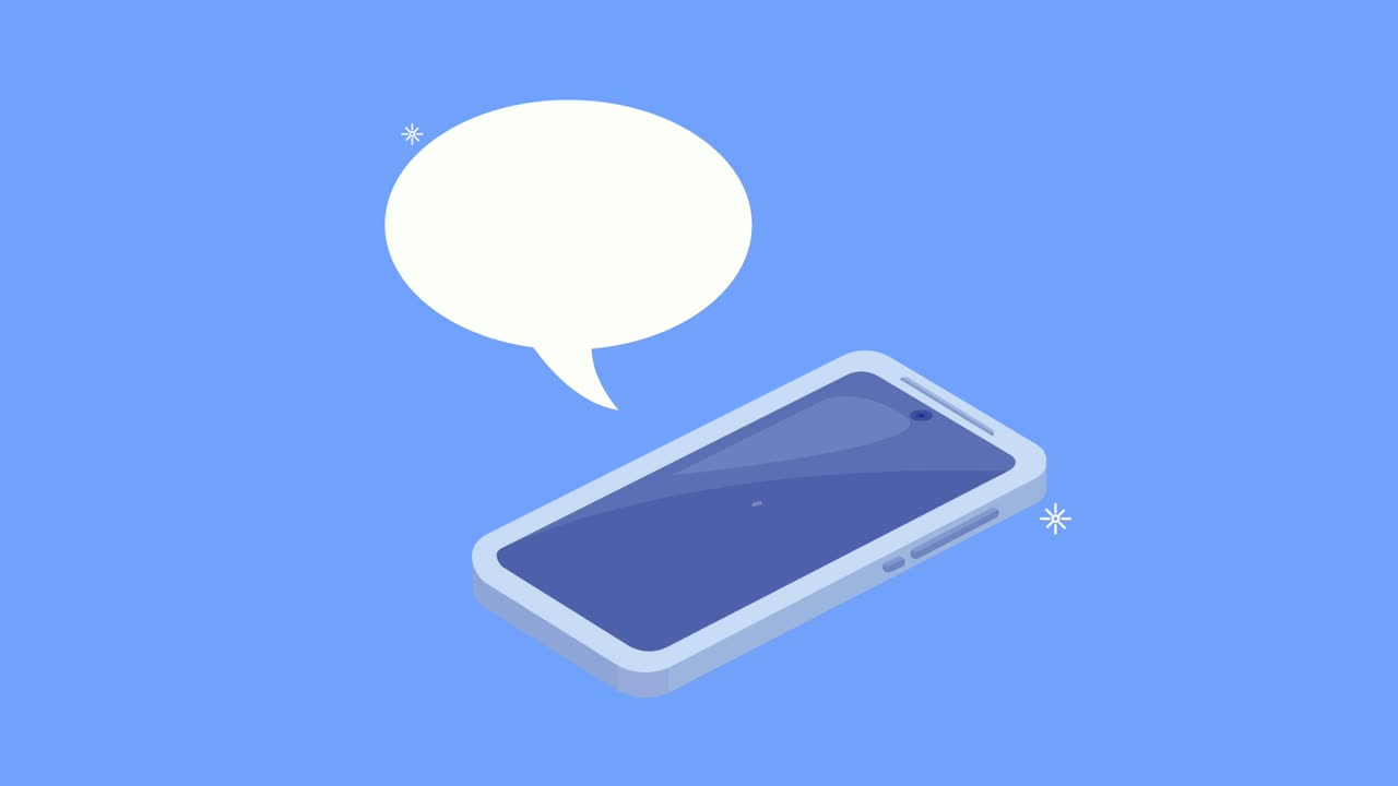 smartphone device animation with speech bubble