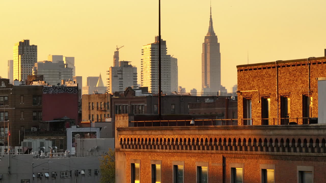 Shot at sunset with the Empire State Building in the background.