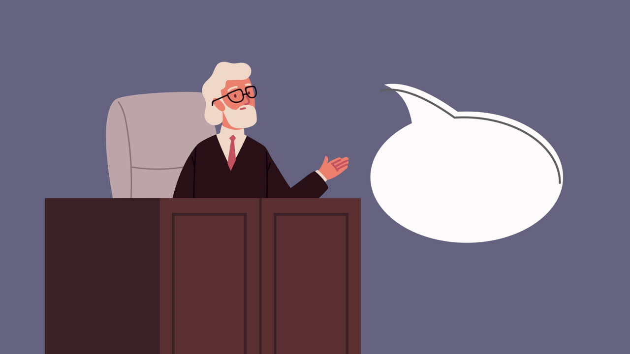 좌석 에 앉아 있는 사법 판사 가 연설 을 하고 있다