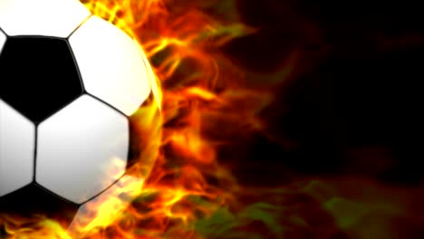 animación de pelota de fútbol de fuego, renderización, bucle de fondo