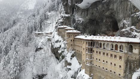 sumela monastery under the snow