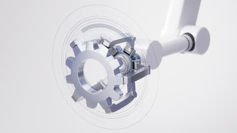 mechanical arm with white background, 3d rendering.