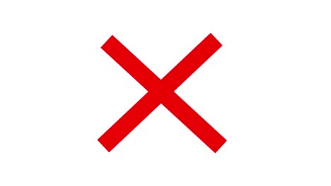 Red-cross-symbol-animation-on-white-background,-Wrong-Symbol-in-Motion-graphic