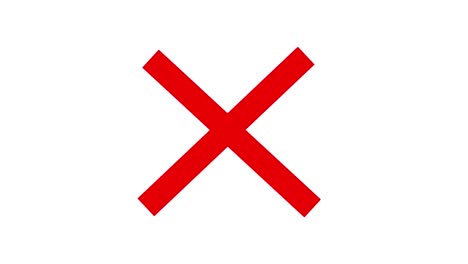 animación de símbolo de cruz roja sobre fondo blanco, símbolo incorrecto en gráfico de movimiento