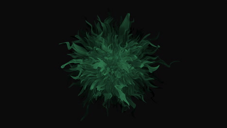 Green-mystical-and-abstract-flower-on-dark-space