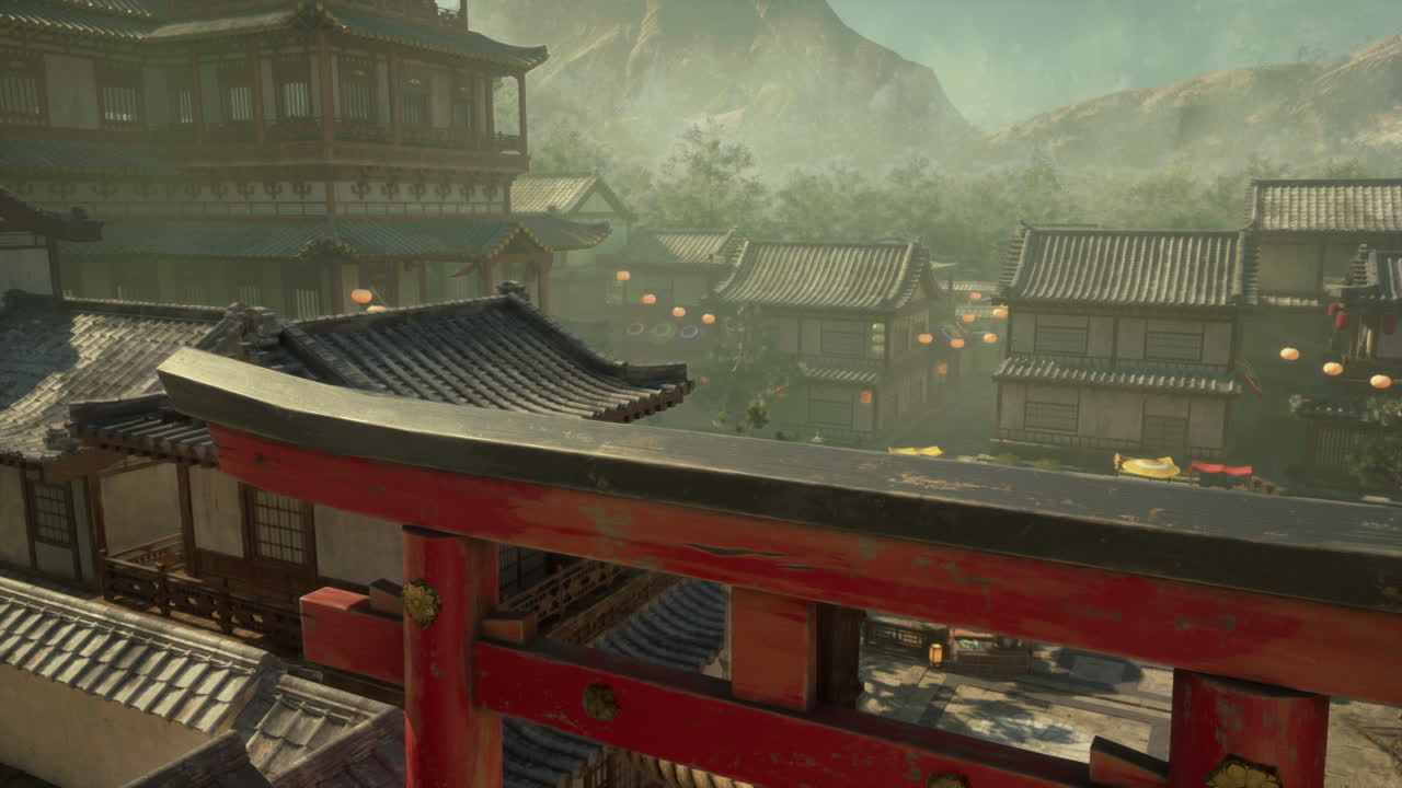 templo japonés tradicional con una puerta torii