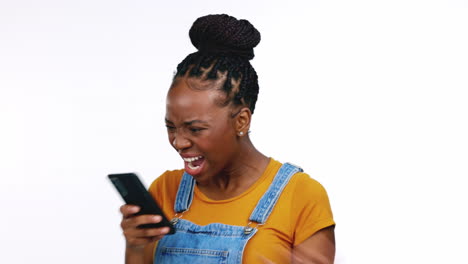 Phone,-bad-news-and-anger-with-a-black-woman