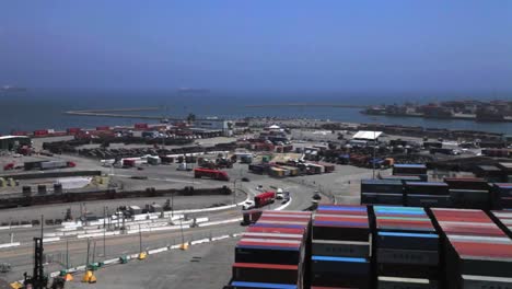 various shots at the port of long beach including cranes and containers 6