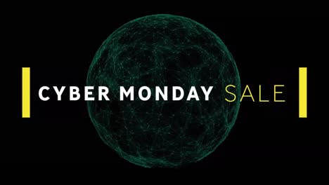 Animación-Del-Texto-De-Venta-Del-Cyber-Monday-A-Través-De-Redes-De-Conexiones.