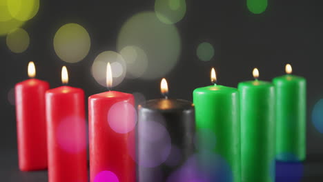 Animation-of-light-spots-over-candles-at-christmas