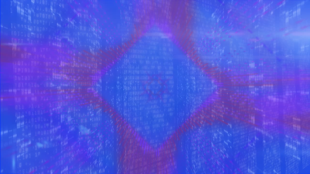 formas de caleidoscopio que se mueven en movimiento hipnótico contra un fondo azul