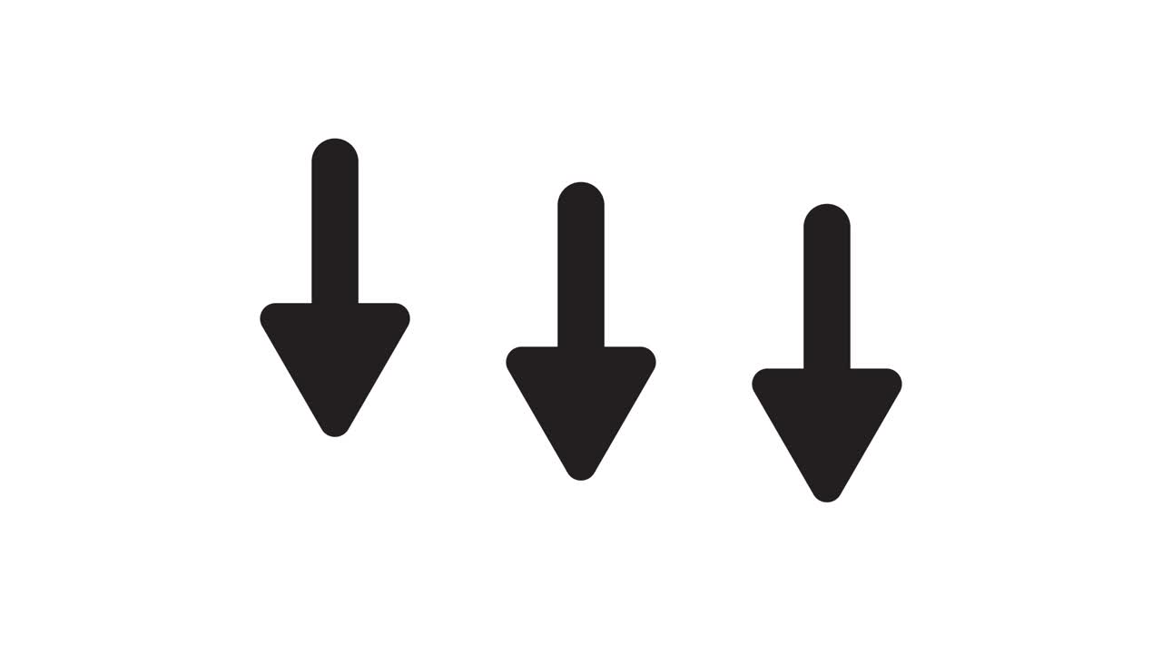 Animated Black Downward Arrows on White Background