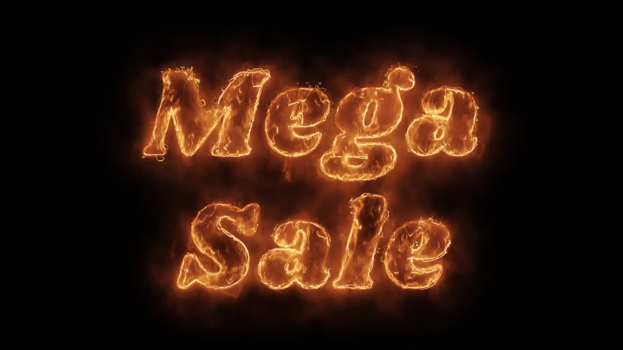 Mega Sale - Burning Text