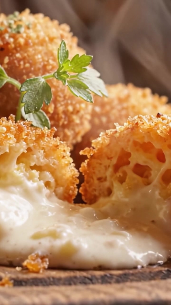 Deliciously Golden Fried Balls with Creamy Center: A Culinary Delight that Melts in Your Mouth and Captivates Your Senses with Every Bite