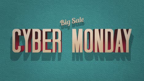 retro vibe: cyber monday in classic 80s style with grunge texture