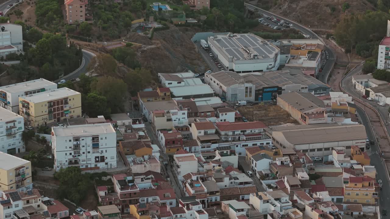 Drone shot of Malaga City