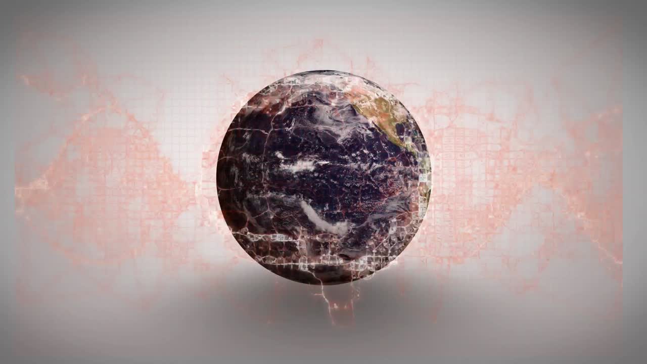 animación del cerebro digital sobre el globo sobre un fondo blanco