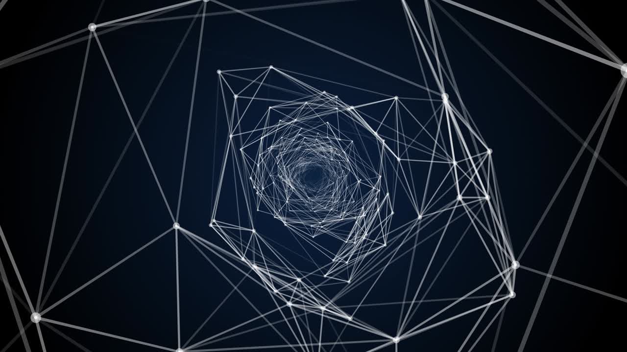 abstracto volando dentro de las partículas del túnel de vórtice.