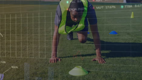 animación del procesamiento de datos sobre diversos jugadores de fútbol