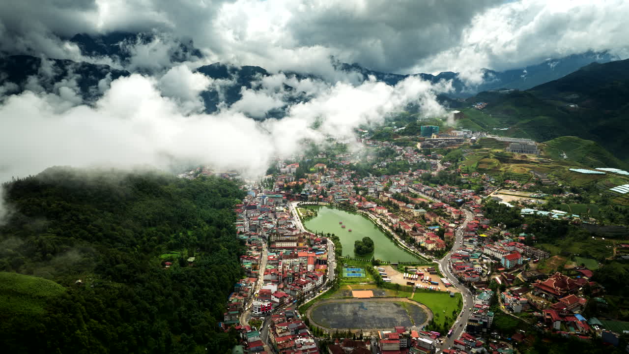 Aerial View of Sapa, Vietnam