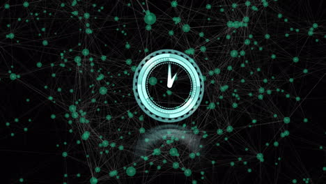 animación del tic-tac del reloj en la red de conexiones