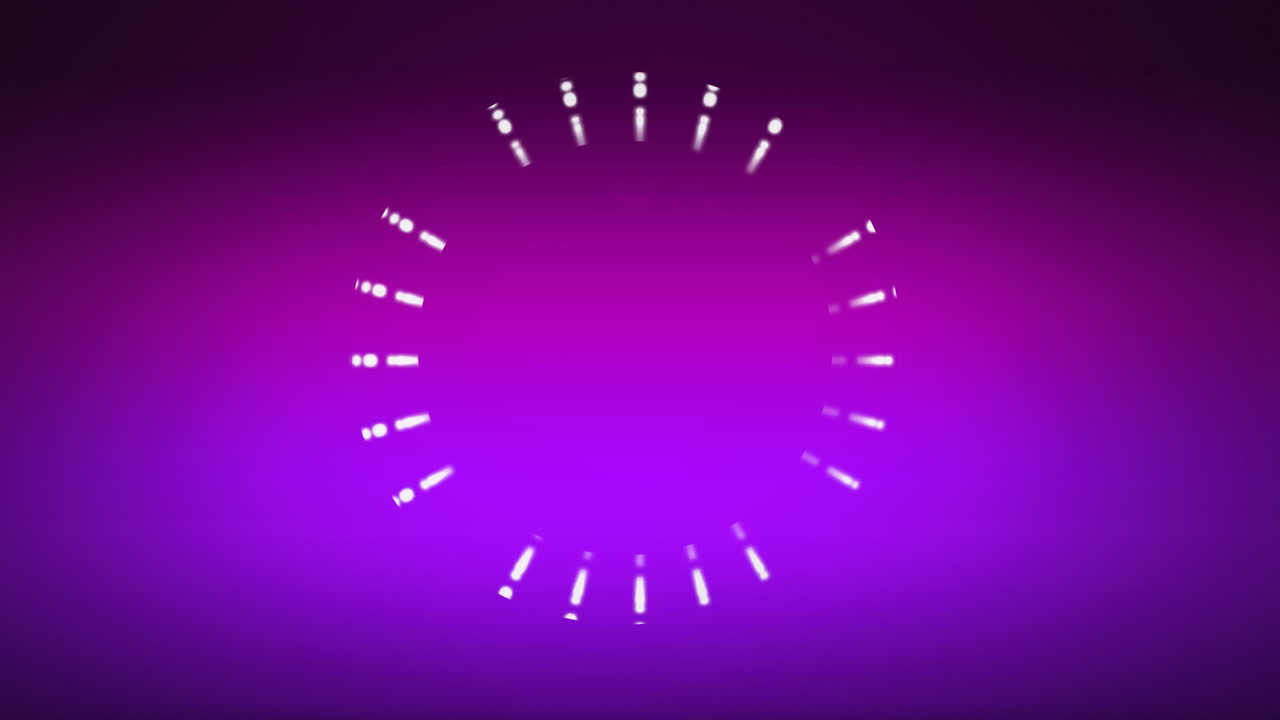 anello lampeggiante di luci su sfondo viola