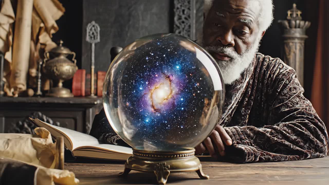 Wizard Gazing into the Crystal Ball Galaxy
