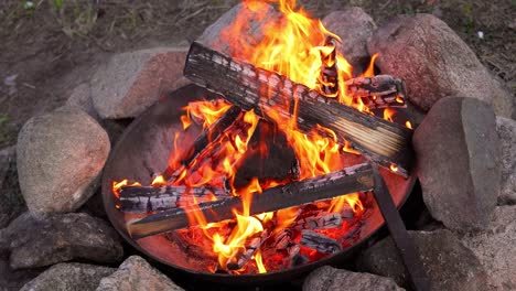 Brennendes-Lagerfeuer-Im-Wald