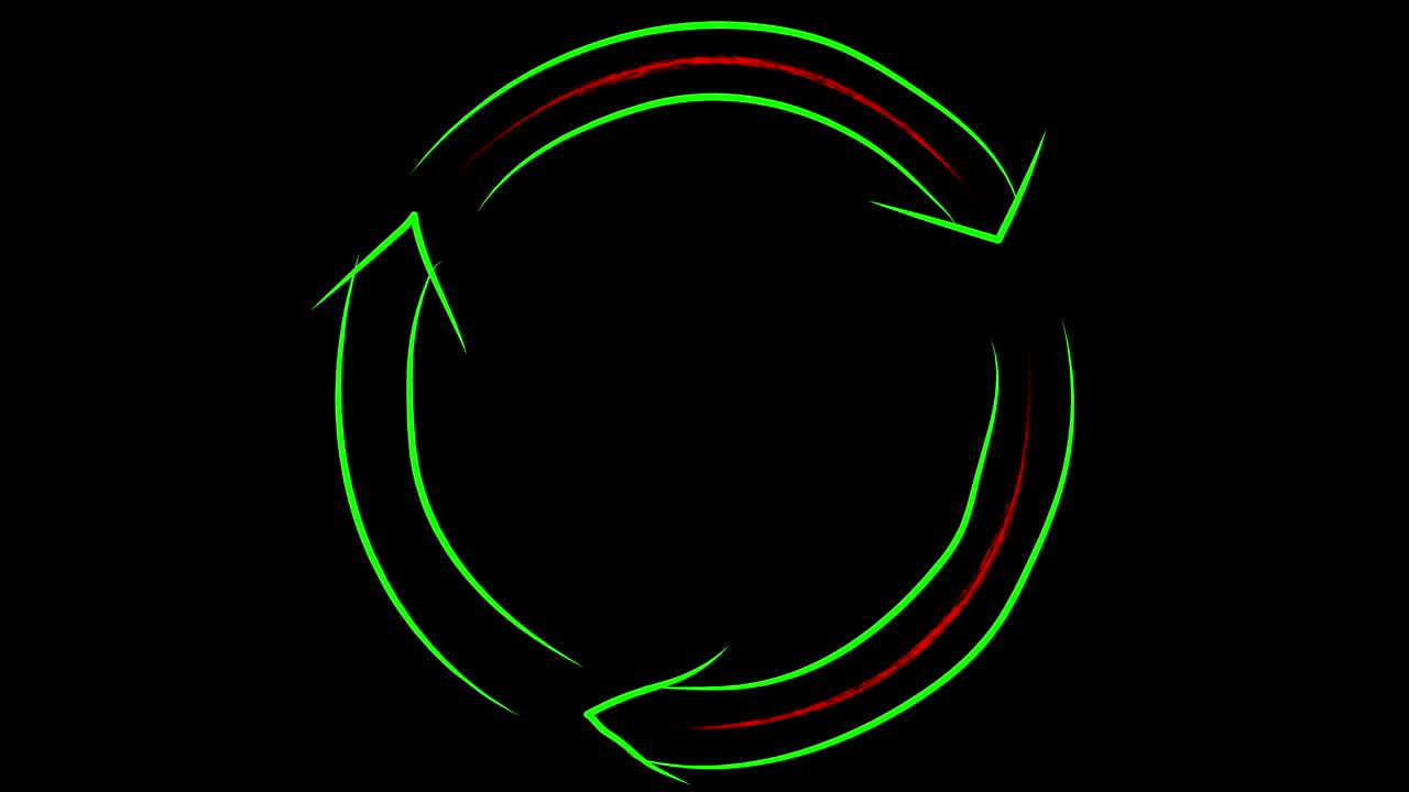 Animation. Rotating multicolored rings.