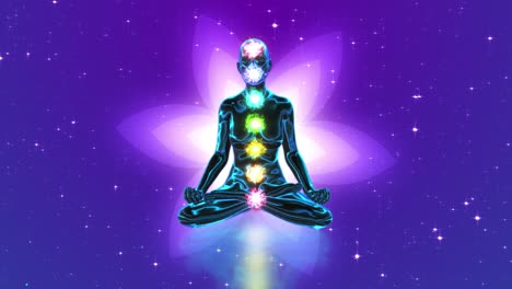 meditation chakras with floral and space animation loopable background