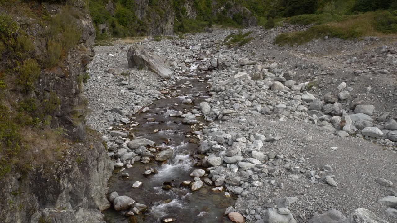Mountain Stream In Red Tarns Track, Southern Alps, South Island, New Zealand - Wide Shot