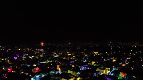 fireworks on the festival of diwali in punjab, india