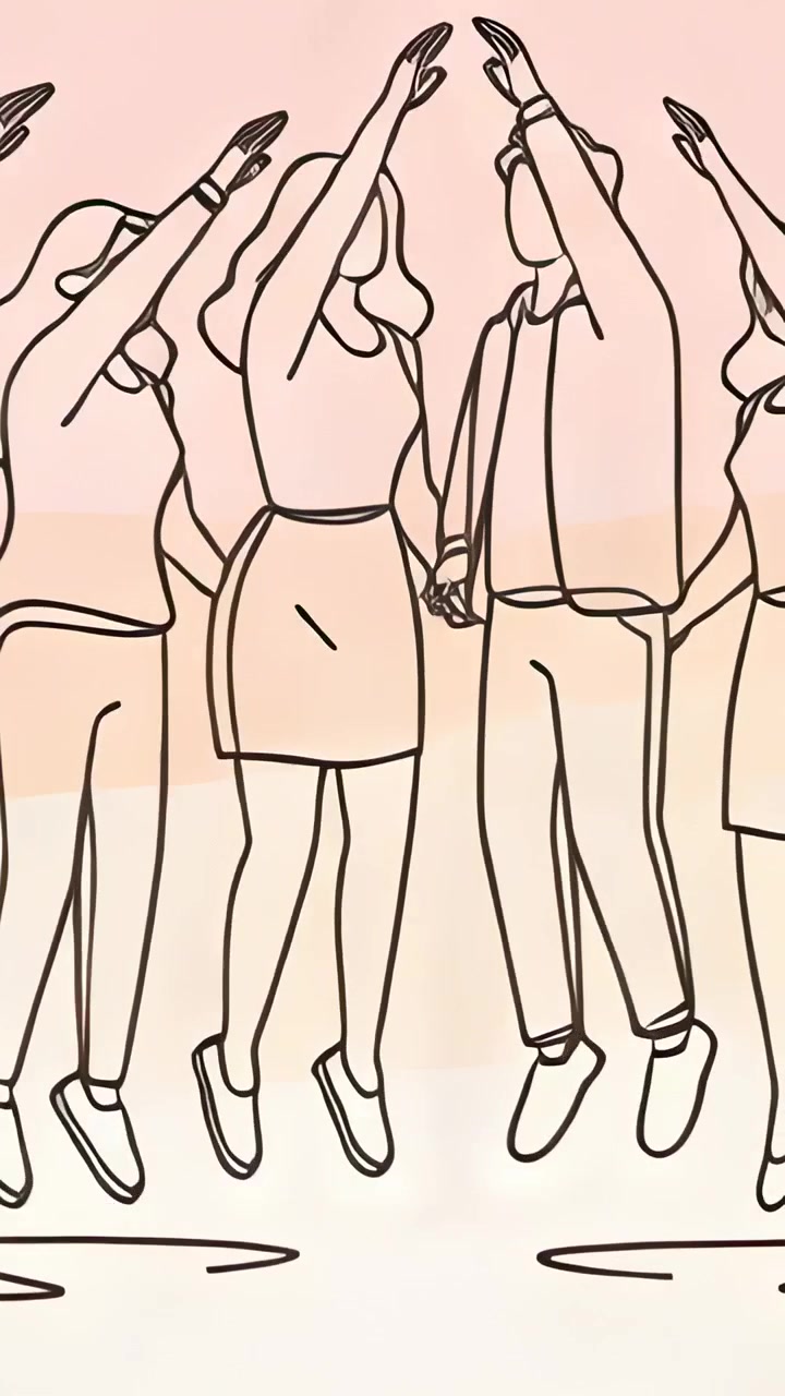 Video vertical: Pareja liderando un grupo con ropa casual, saltando y apilando manos por diversión.