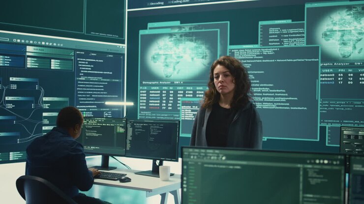 Cyber security expert in a national safety operations center