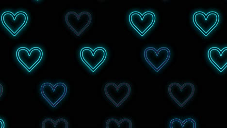 neon blue hearts pattern