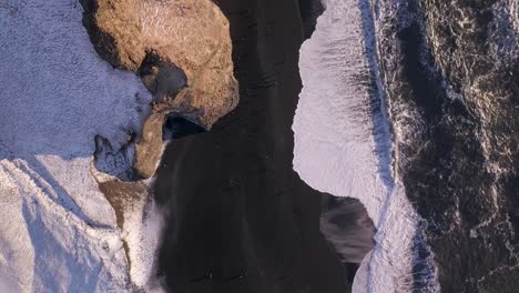 aerial view of reynisfjara black sand beach